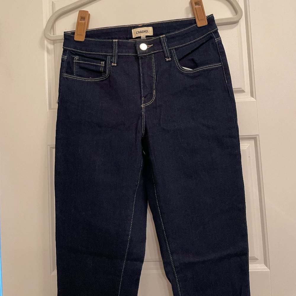 L'AGENCE Dark Blue Skinny Jeans, Size 25W, NWOT/NEW SAMPLE PAIR